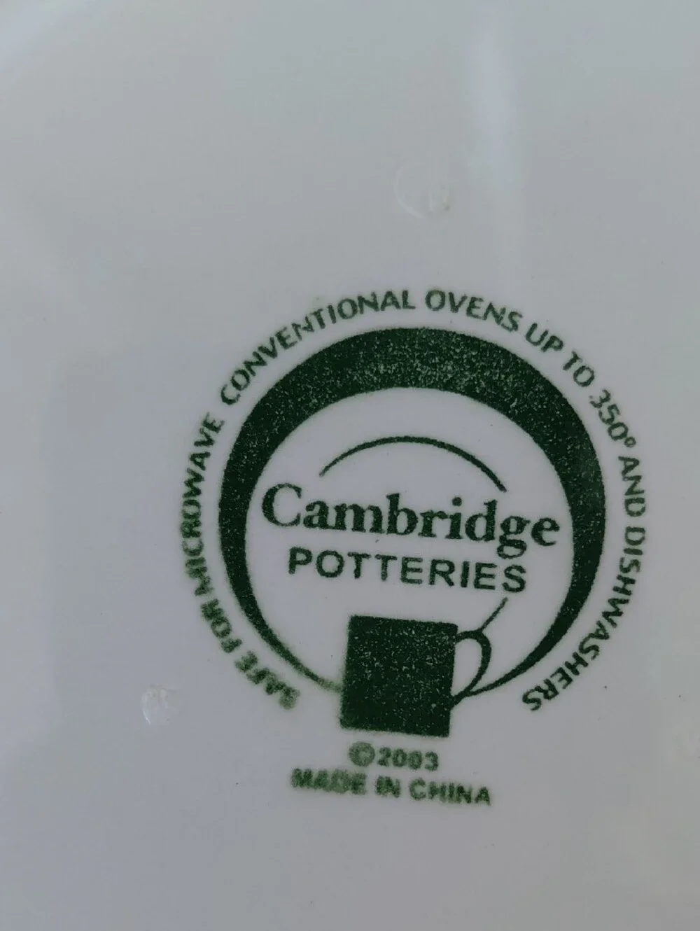 Green Leaf Pattern Ceramic  Bowl - Cambridge Potteries Set Of 4 Bowls Only.
